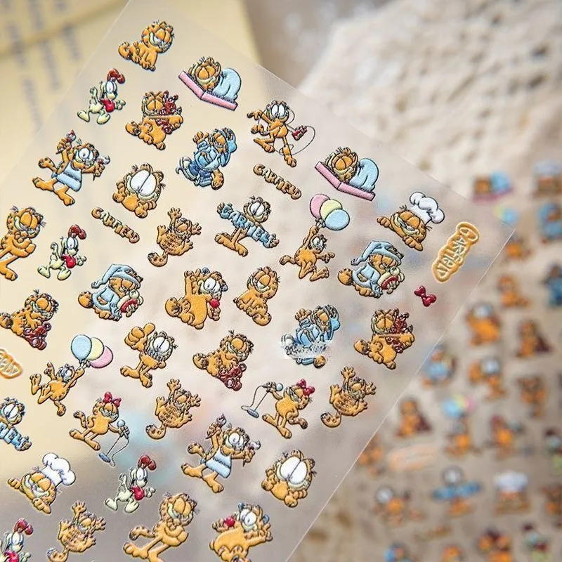 New Garfield Nail Art Stickers High Color Value Creative Personalized Ins Style Stereo DIY Nail Phone Shell Decorative Stickers view 3