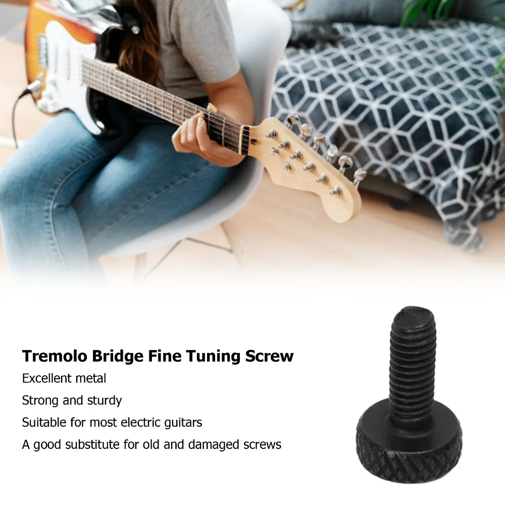 6pcs Metal ​Tremolo Bridge Fine Tuning Screw​​Tremolo Bridge String Locking Screw​ ​Electric Guitar Fine Tuning Screw​