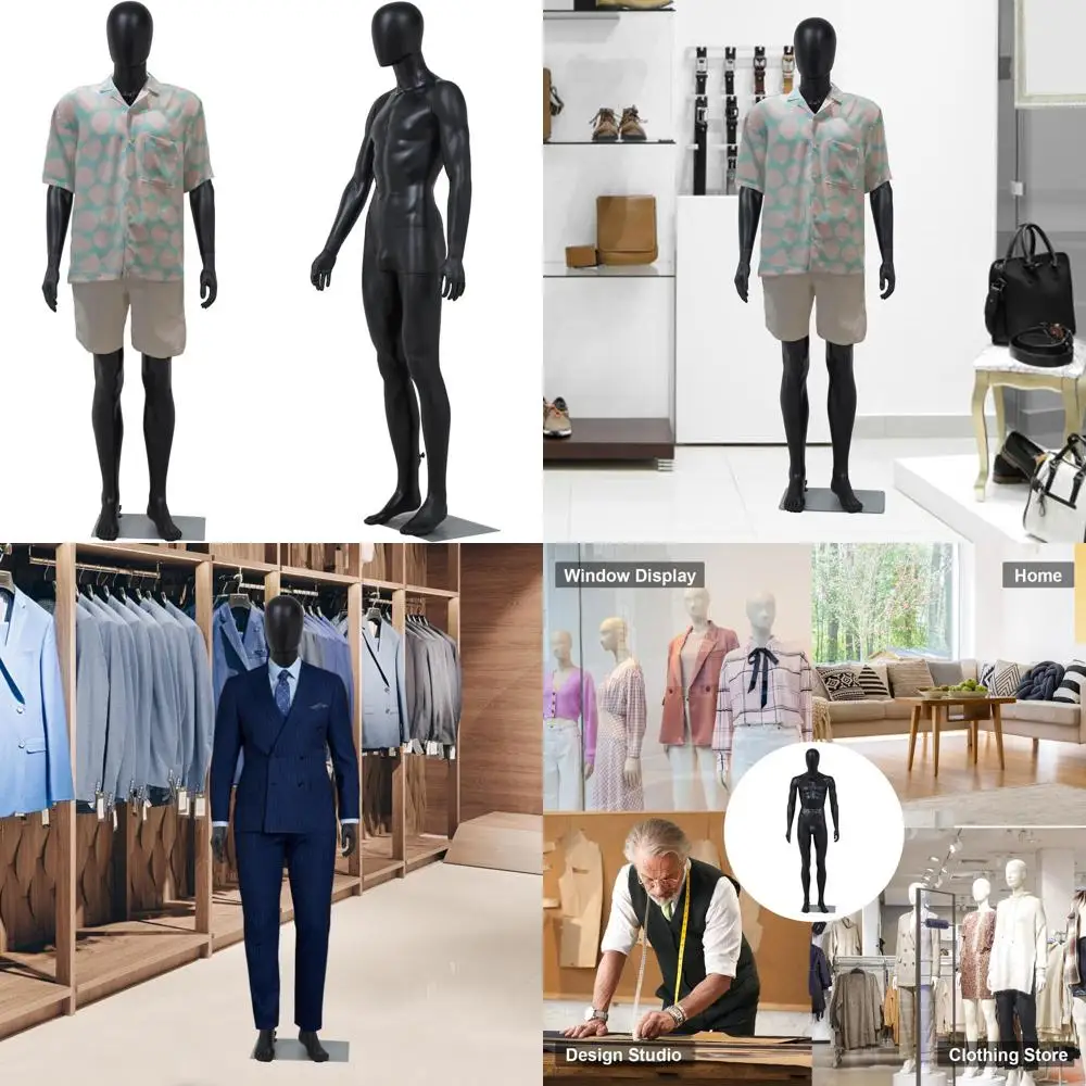 

Adjustable 72.8 Male Full Body Mannequin with Metal Stand for Clothing Displays