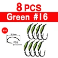 8 piezas de color verde talla 16