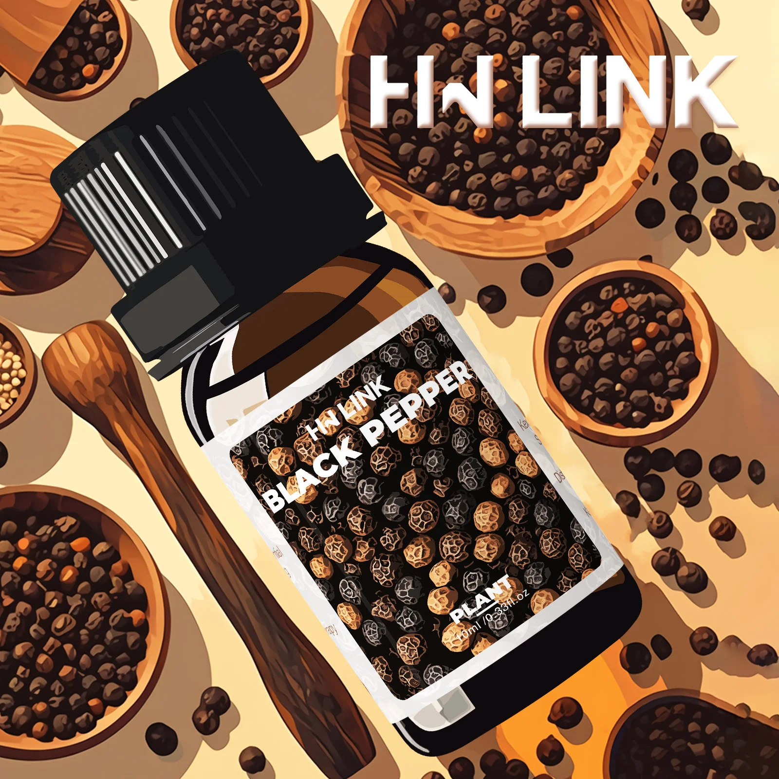 Aceites esenciales de pimienta negra 100% puro para aromaterapia, aceite de pimienta negra para el cuidado del cabello, difusores, piel, masaje, maquillaje de regalo