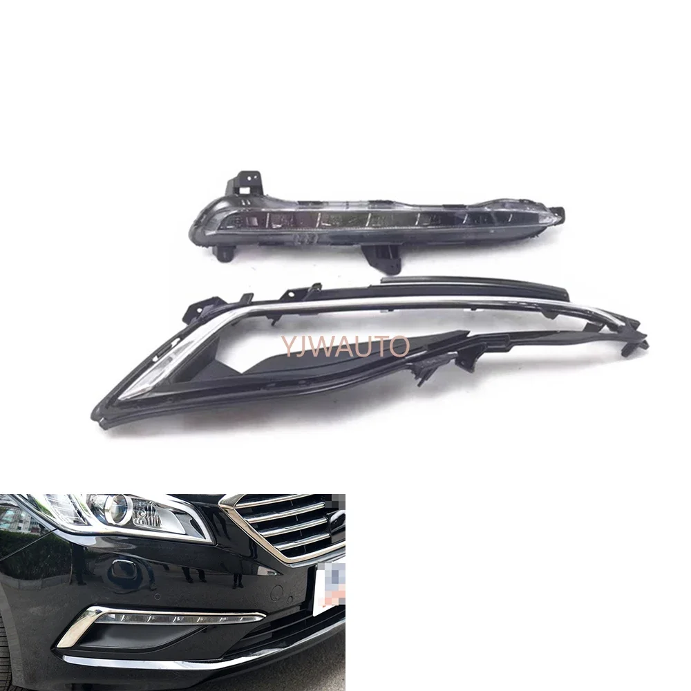 

For Hyundai Sonata 2015 2016 Fog Light Cover Car Fog Lamp Assembly Vent Base Auto Front Bumper Driving Day Running Light Support