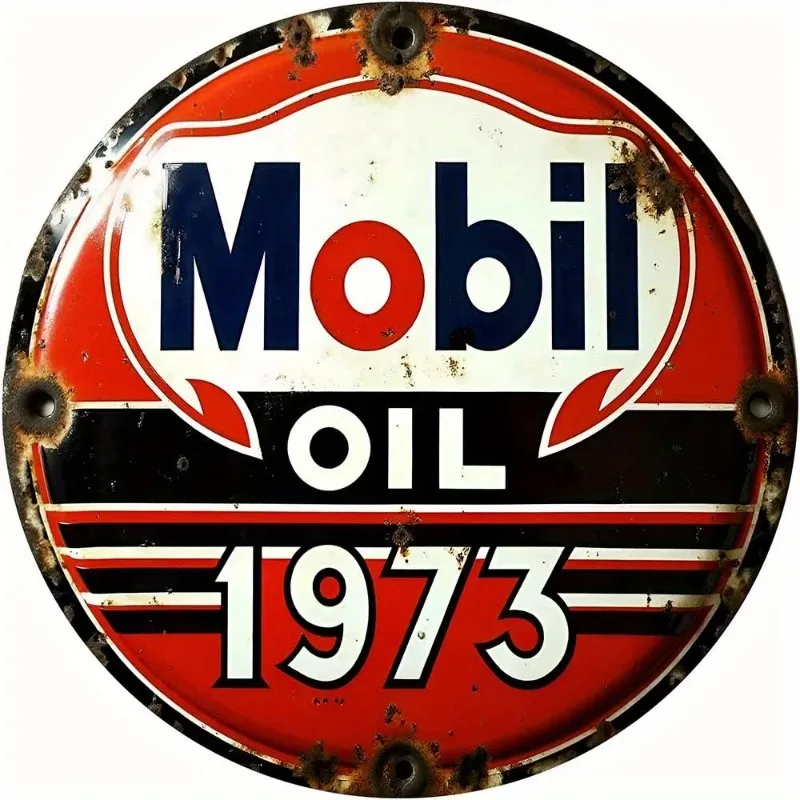 1pc Vintage Oil 1973 Aluminum Tin Sign - Retro Wall Art, 2D Flat Metal Decor for Home, Kitchen, Garden, Bar, Cafe, Garage