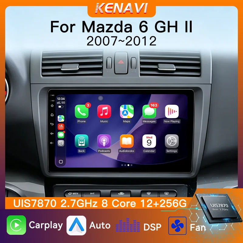 UIS7870 Car Stereo Radio Wireless Carplay Android Auto For Mazda 6 GH II 2007‑2012 GPS DTS Multimedia Player AM FM RDS Head Unit