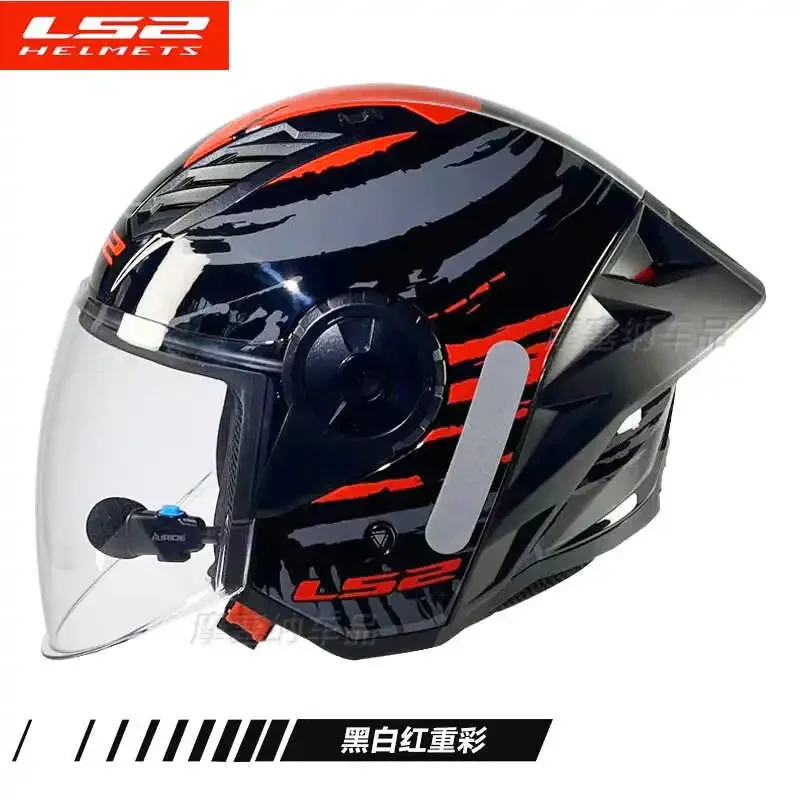 LS2 Motorcycle Helmet Capacete LS2 OF616 Airflow Ⅱ Big Tail Wing Jet Scooter Half Helmets Cascos Para Moto 3/4 Open Face Helmets