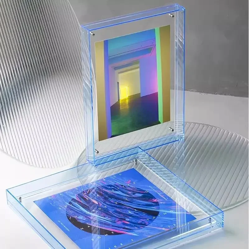 Acrylic Hollow Translucent Photo Frame for Wall Decoration, Wedding Photo Frame, Colorful Thick Acrylic Paintings Frame