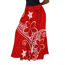 Tax Free 2025 Island Style Women'S High-Waisted Skirt Fashion Summer Full Skirt Polynesian Tribal Design Pattern