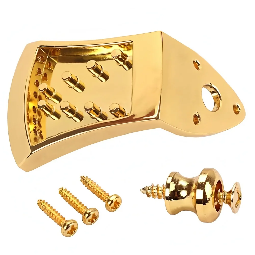 Metal Tailpiece for 8String Mandolin Offering Improved Tone and Stable String Attachment with Mounting Hardware