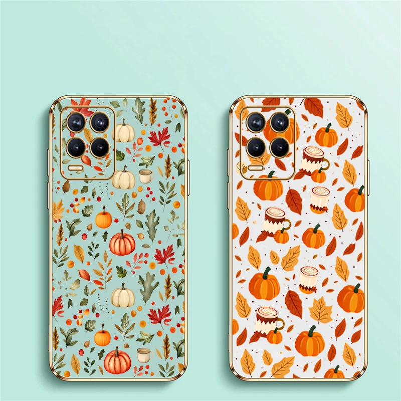 Leaf Pattern Case For Realme Narzo 20 Pro 20A 60X 50i 50A Prime 50Pro Note 60 GT Master V5 V25 U1 Q3Pro Carnival Silicone Covers