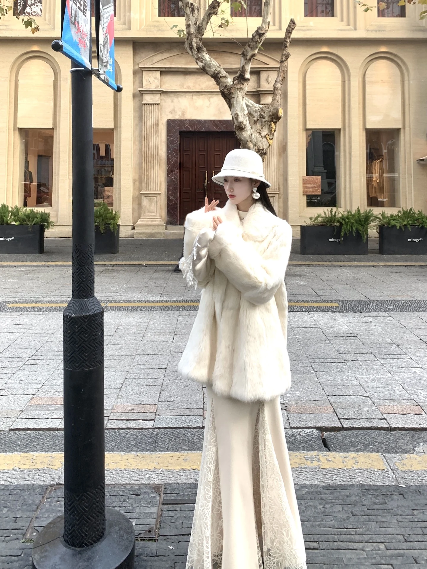 暖かさ Walkink QingTanYu 優しい襟 超ソフト ラビットファー レザーコート ルーズフィット 長袖 レディースファッション 冬用アウター