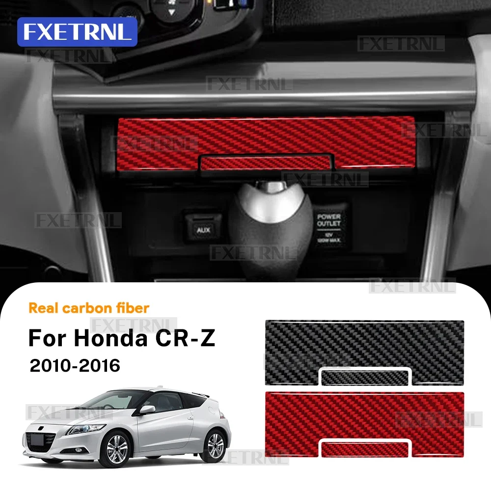 For Honda CR-Z ZF1 2010-2016 Carbon Fiber Center Console Storage Box Panel Sticker Trim Interior Car Accessories