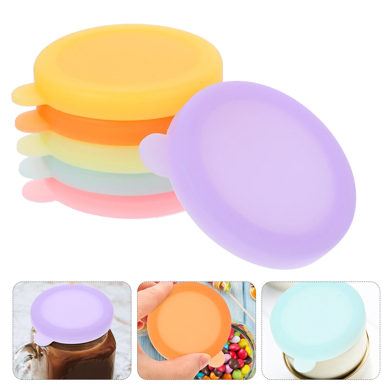 

6pcs Silicone Lids For Sauce Cups Yogurt Containers Dipping Bowls Reusable Kitchen Condiment Covers Appetizer Dish Toppers Small