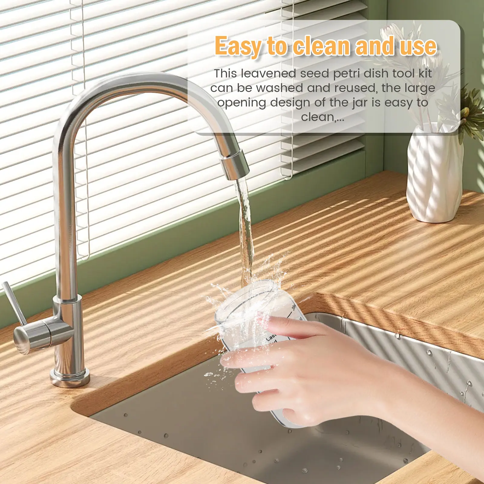 Kit de frasco inicial de massa fermentada 1000ml, recipiente de fermentação de massa, boca larga, frasco de vidro transparente para cozinha, tanque de armazenamento de alimentos