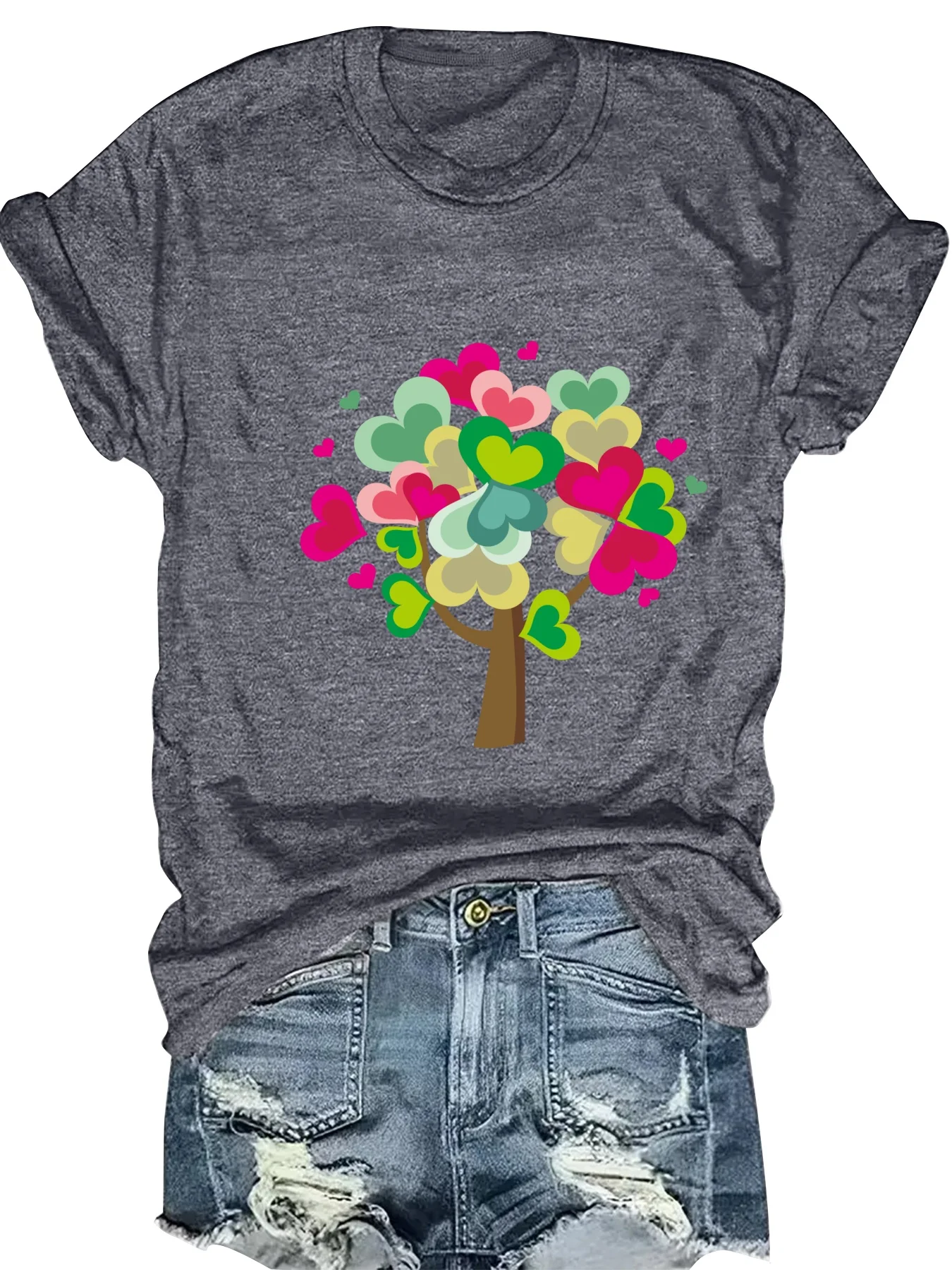 

Модная женская футболка с геометрическим принтом, круглым вырезом и короткими рукавами, трендовая футболка с принтом