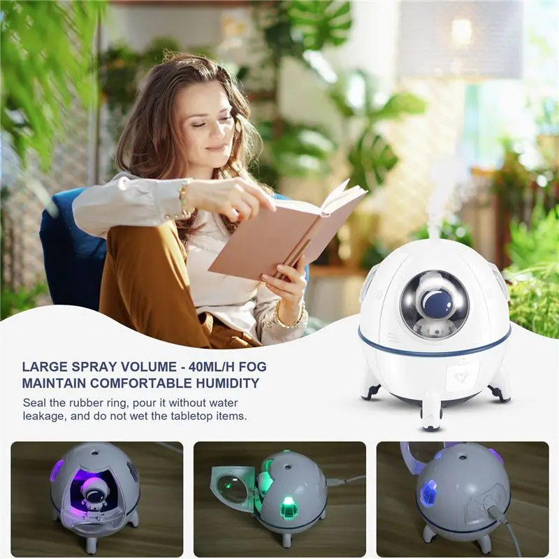 B51CNEW! Astronaut Spaceship Aromatherapy Air Humidifier Purifier Electric Water Fragrance Diffuser Humidificador
