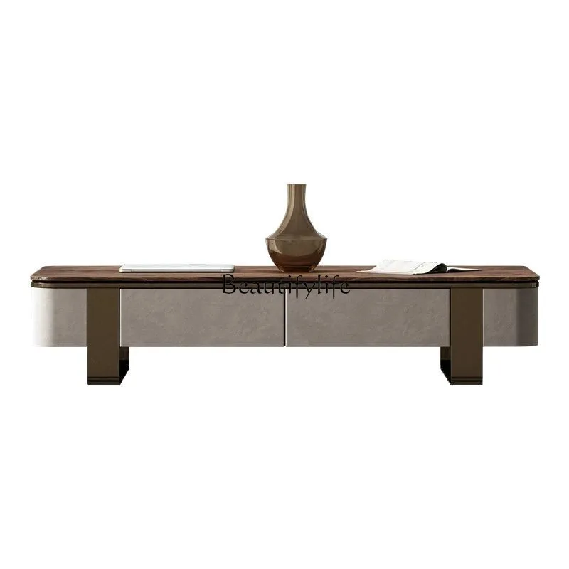 

Italian minimalist coffee table living room household walnut coffee table light luxury modern