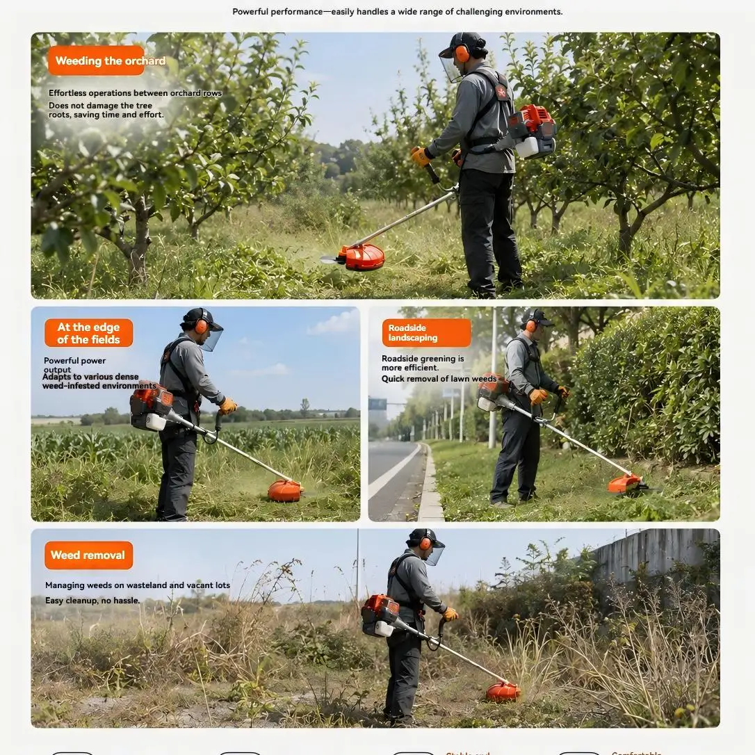 4-Stroke  Grass Trimmer Side Mount & Backpack Weeder Multifunctional Brush Cutter Lawn Mowing And Grass Cutting Equipment