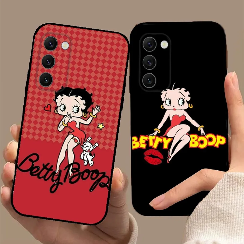 Cartoon-B-BettyS-S Phone Case For Samsung S24,23,22,30,21,10,9,Ultra,Plus,Lite,FE,5G Black Soft Case