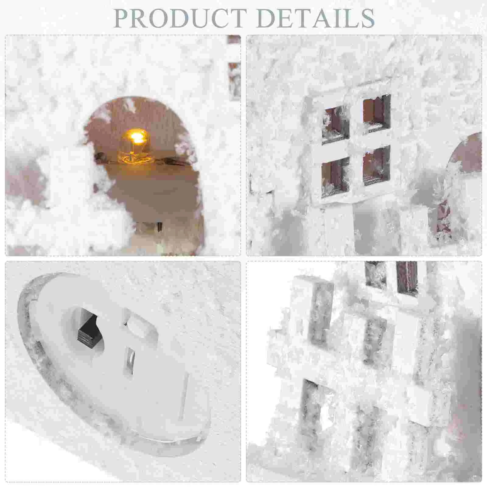 3 Pcs Outdoor Christmas Decorations House Wood Craft Festival Desktop Adornment Glow Ornament Crafts Design Cabin Child