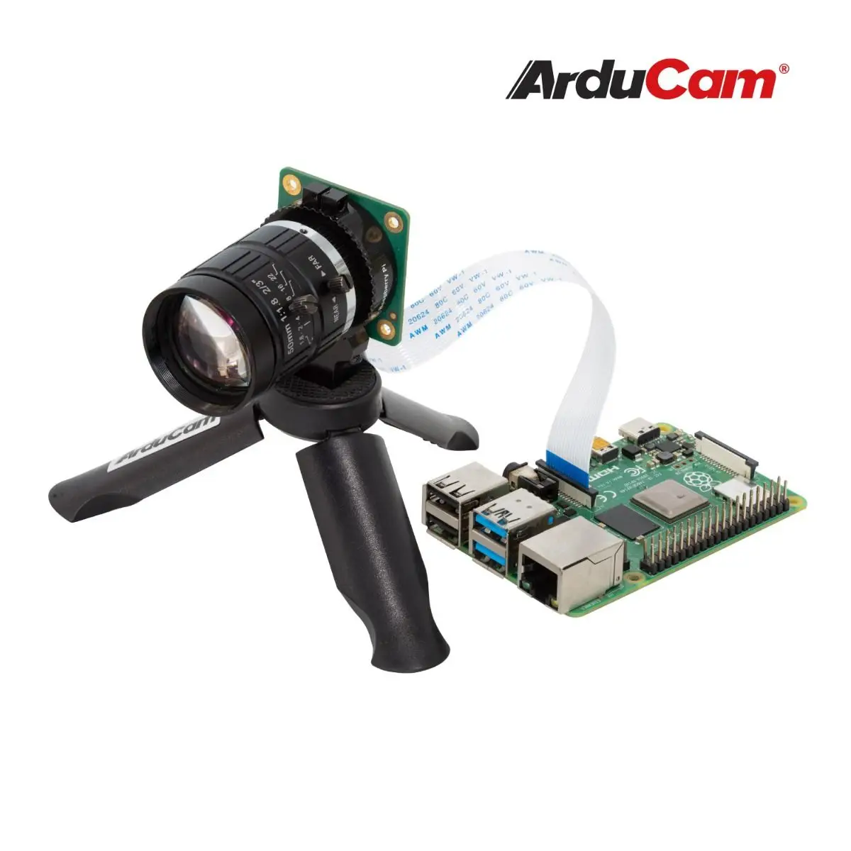 Arducam C-Mount Lens para Raspberry Pi câmera de alta qualidade, 50mm de comprimento focal com foco manual e abertura ajustável