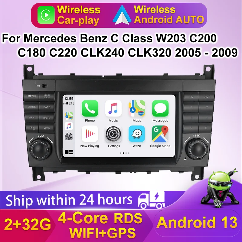 Car Autoradio Radio Multimedia Video Player Navigation GPS NO DVD for Mercedes Benz C Class W203 C200 C180 C220 CLK240 CLK320