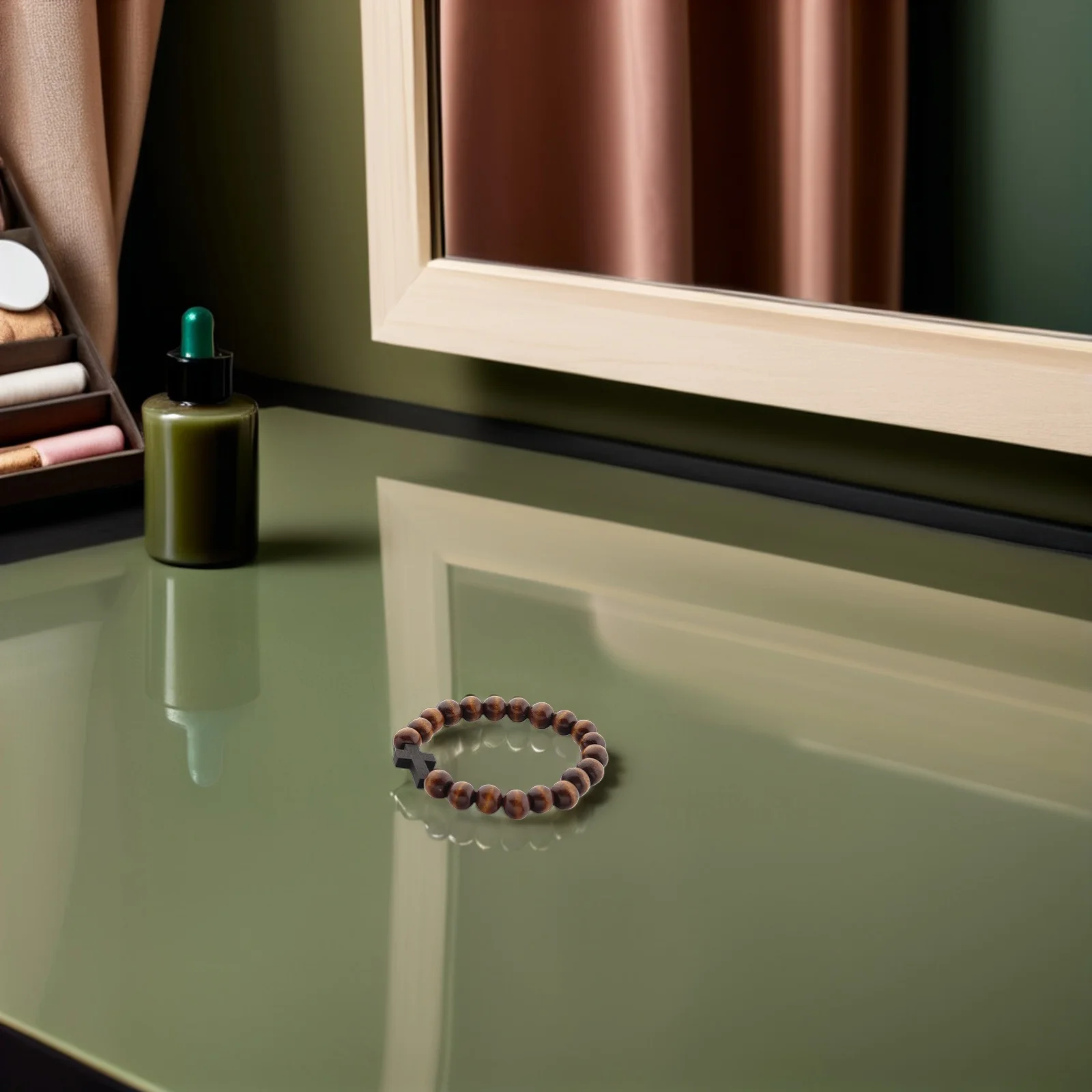 

5Pcs Christian Wooden Beads Bracelet Cross Faith Prayer Religious Catholic Beaded Cross Jewelry Christmas Gift