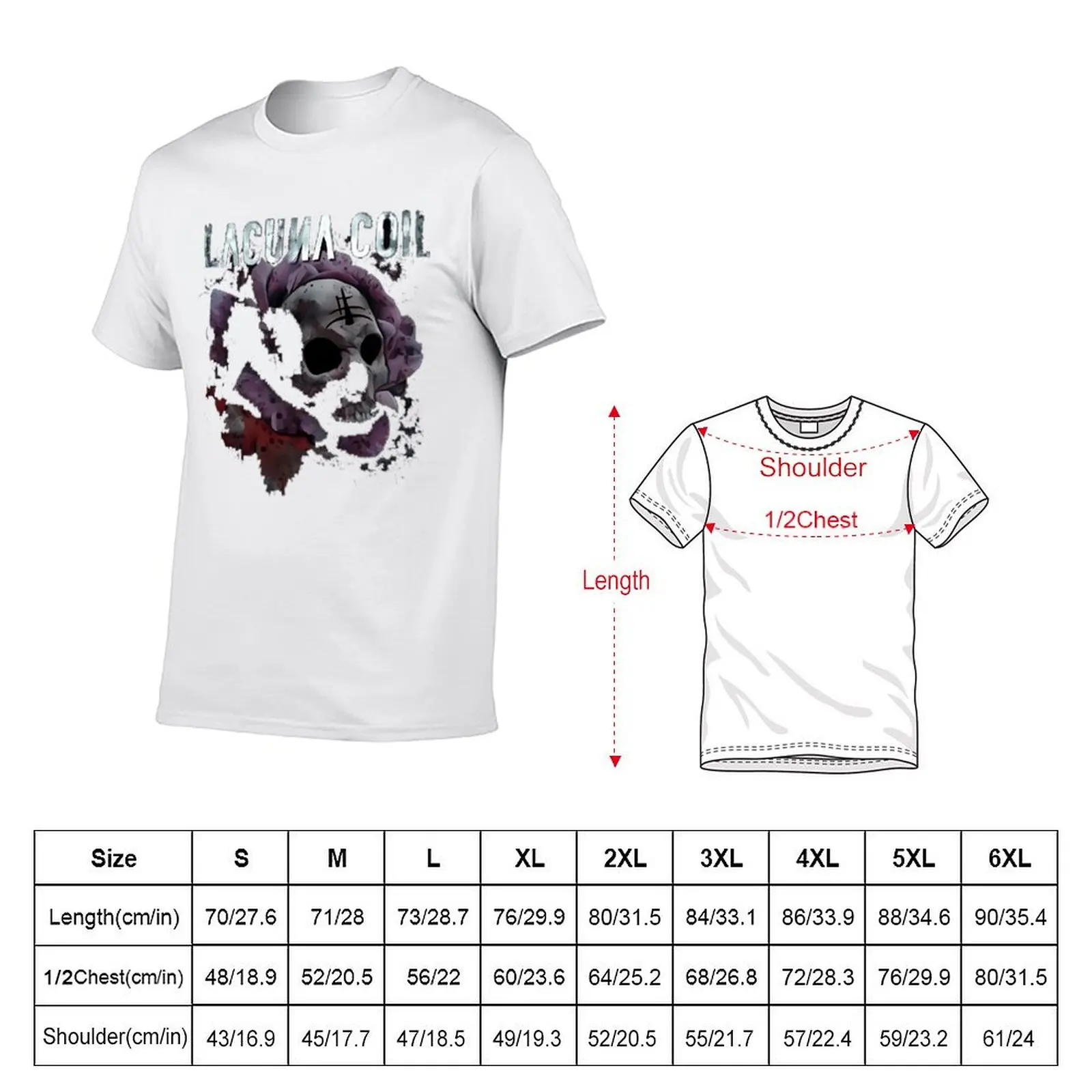 Lacuna Coil Band Rock T-Shirt t shirt man casual black cotton t-shirt plain for man package T-Shirt