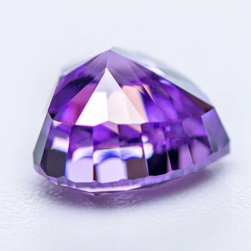 

Cubic Zirconia Rose Purple Color Crushed Ice Cut Heart Shape Charms Beads for DIY Jewelry Making Rings Materials No Certificate