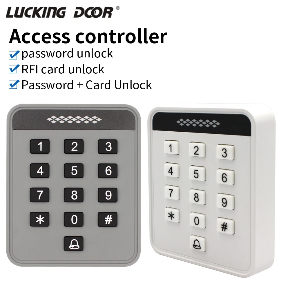 

Waterproof Standalone Backlit 1000 User Simple Version Access Control Keypad Password 125KHz 13.56MHz Proximity Card Door Opener