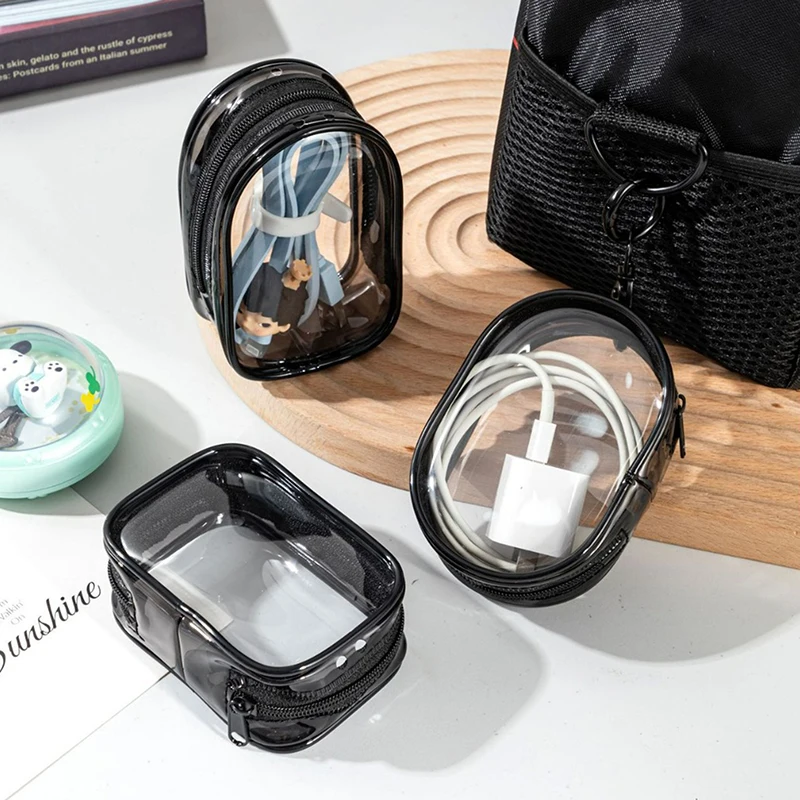Jewelry Organizer Transparent Storage Box Pouch Mystery Box Plastic Box Cute Doll Bag With Keychain Dustproof Case