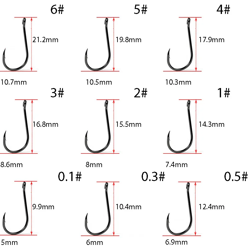 2packs LS-9937 Fishing Hooks Set Carbon Steel Jip Single Circle Fishhook Fly Fishing Barbed Carp Hooks Sea Fish Accessories