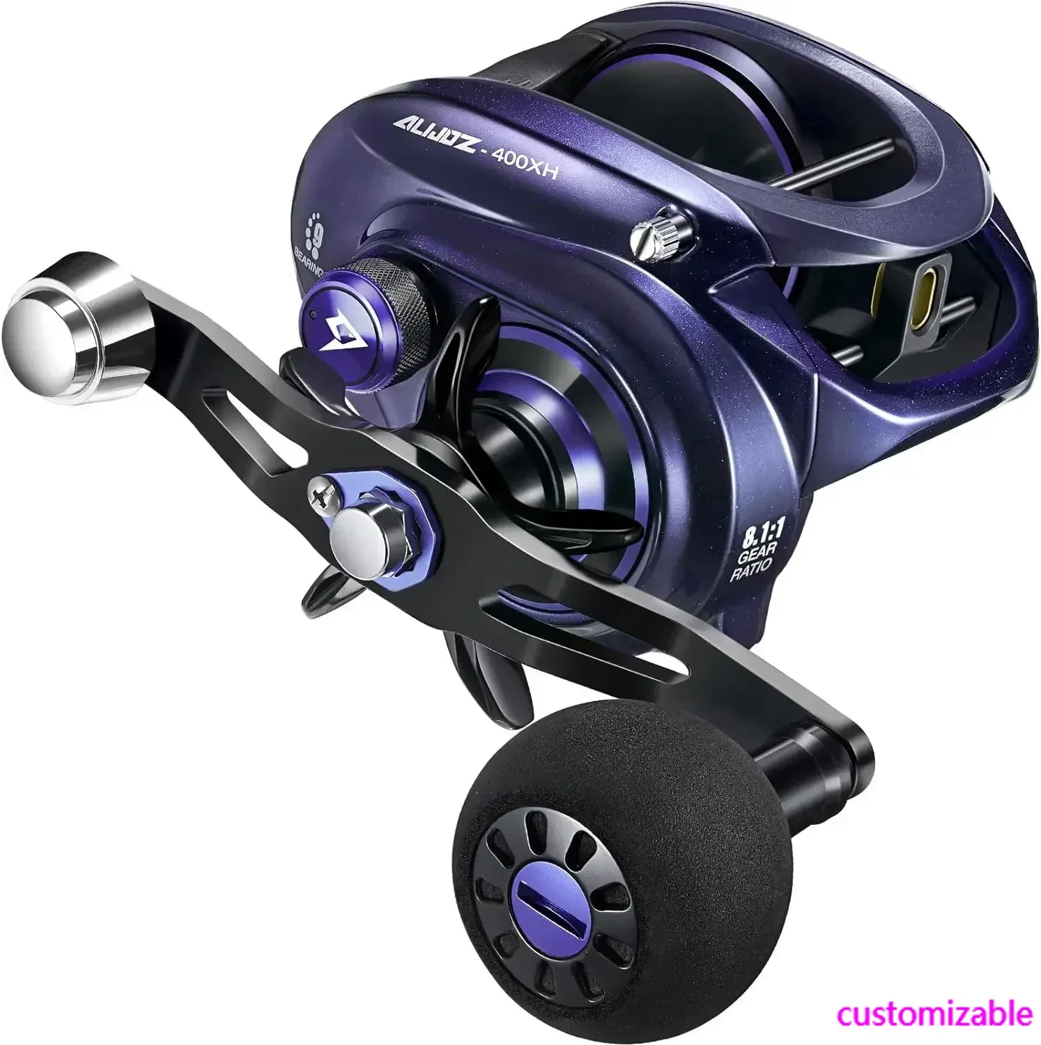

Рыболовная катушка Alijoz 400 Baitcaster, максимальное сопротивление 38 фунтов, рама из алюминиевого сплава, доступна в вариантах с передаточным числом 6.6:1/8.1:1.
