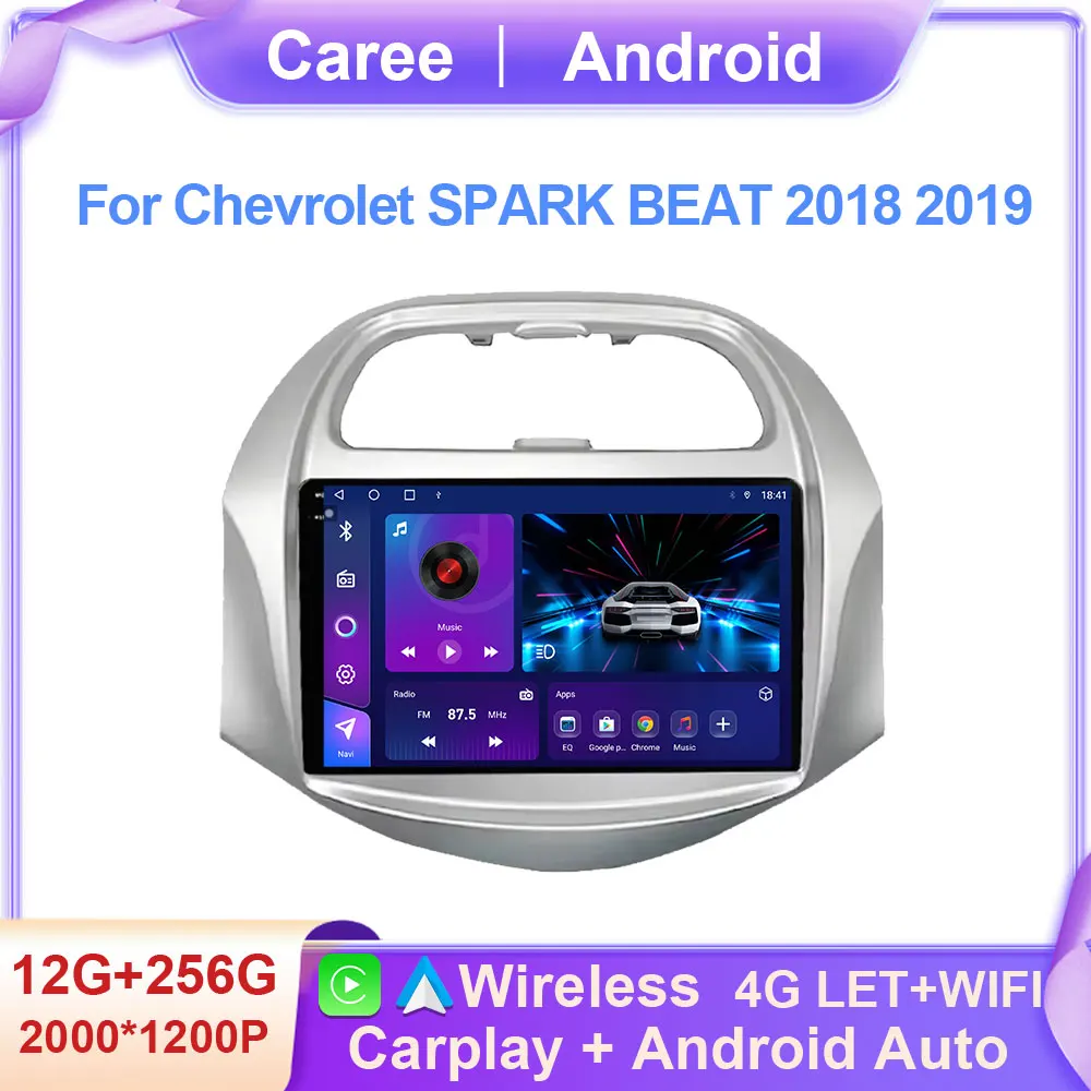 

Carplay Android Auto Car Radio Multimedia Stereo For Chevrolet SPARK BEAT 2018 2019 Video Player Wifi 4G GPS QLED BT No 2din dvd