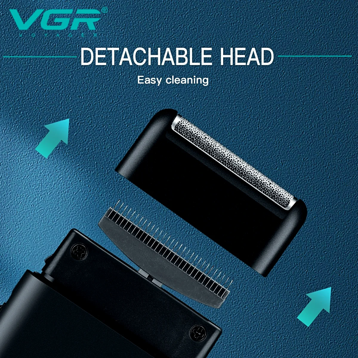 VGR Electric Shaver Professional Beard Trimmer Razor Portable Mini Shaver Reciprocating Shaving 2 Blade USB Charge for Men V-390