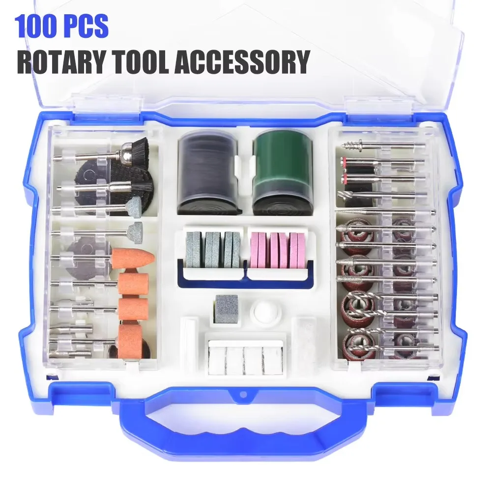 

100 шт., аксессуары для электрической мельницы, набор шлифовальных головок, режущая шлифовальная и полировальная головка, деревообрабатывающие инструменты