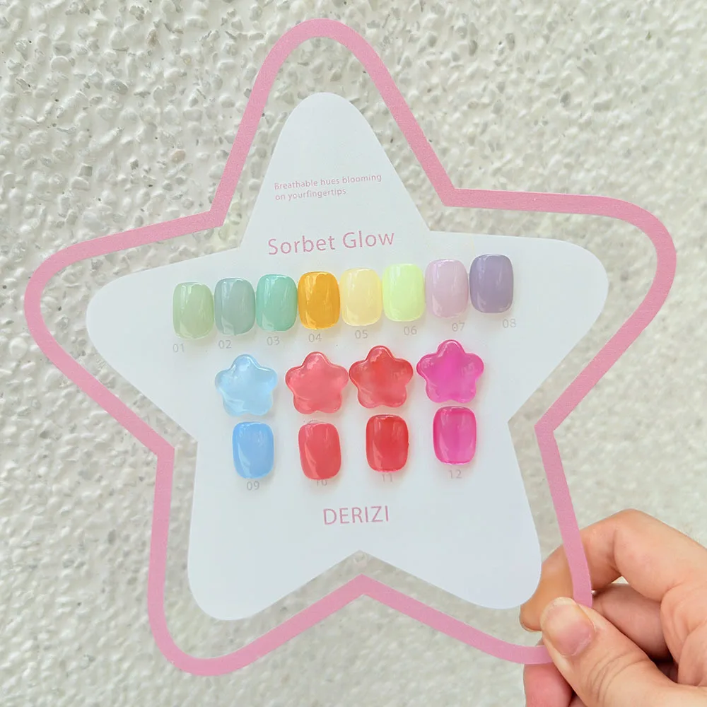 High Quality Nail Gel Polish Kit With Card HEMA FREE Transparent Pink Color Collection Self Leveling  Nail Manicure Set 12PCS