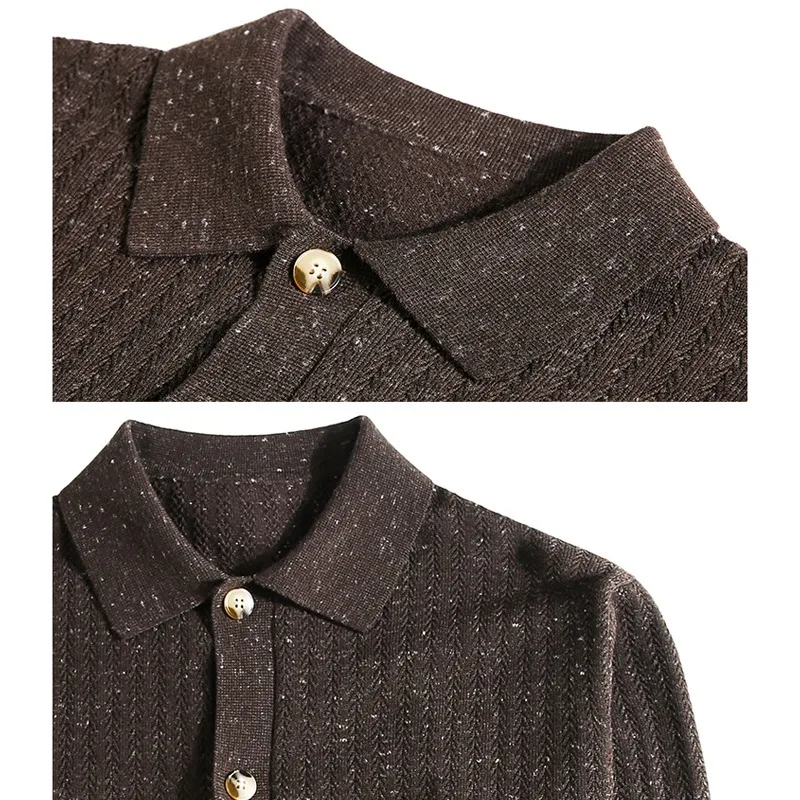 Thick Warm Knitted Cardigan Sweater for Men - Loose Fit Button-Up Outerwear with Ribbed Details for Autumn & Winter Layering