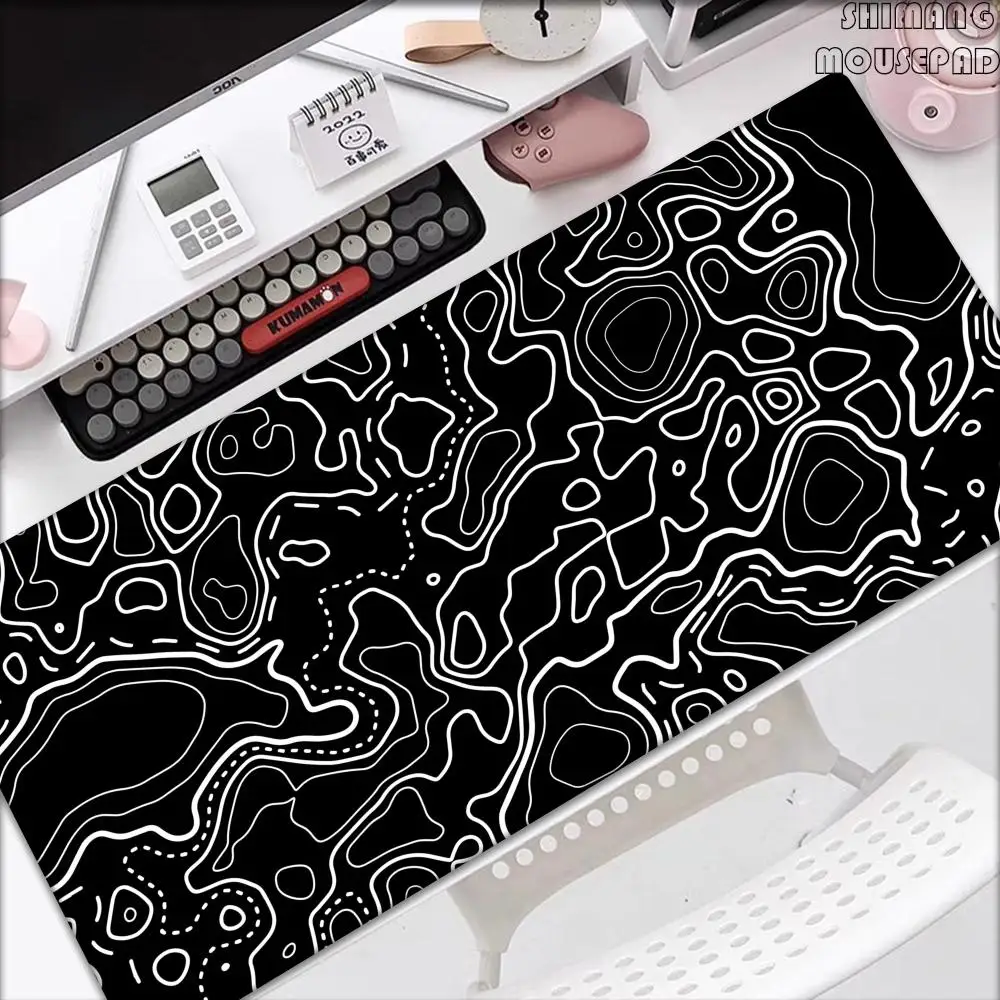 

Large Black and White Gaming Mouse Pad Gamer Big Mouse Mat Computer Gaming Locking Edge MousePad 100×50cm Keyboard Desk Mice Pad
