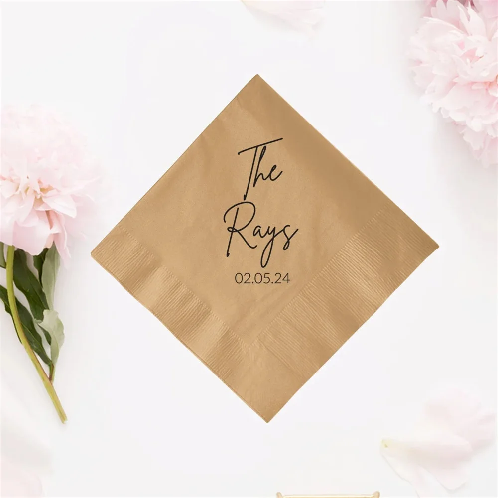 

50PCS Custom Wedding Napkins, Personalized Wedding Napkins, Wedding Napkin Favors, Customized Wedding Napkins, Wedding Paper Nap