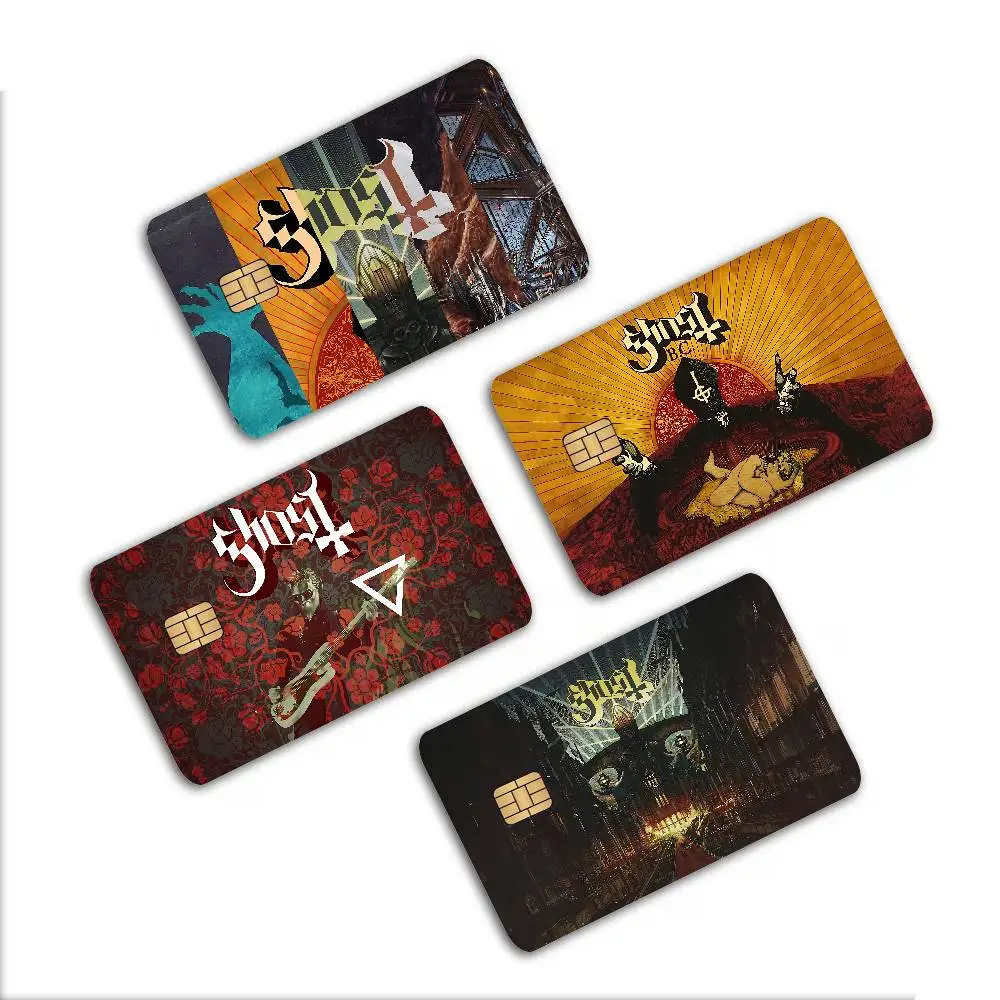 Ghost Heavy Metal Band Fashion Matte Gold Silver Black Matte Film Skin Sticker Tape for Bank Credit Debit Card