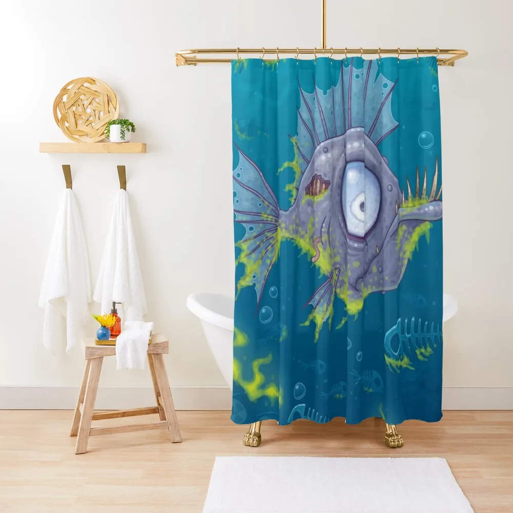 

Zombie Fish Shower Curtain Shower Bathroom Set For Bathroom Bathroom Fabric Waterproof Shower Curtain