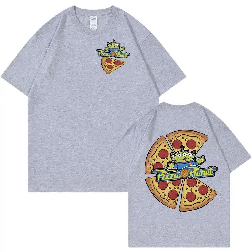 للجنسين مضحك بيتزا كوكب تي شيرت الرسم ، تي شيرت المتضخم ، ملابس الشارع عارضة ، قطن دافئ ، جودة عالية ، الموضة ، الرجعية #3