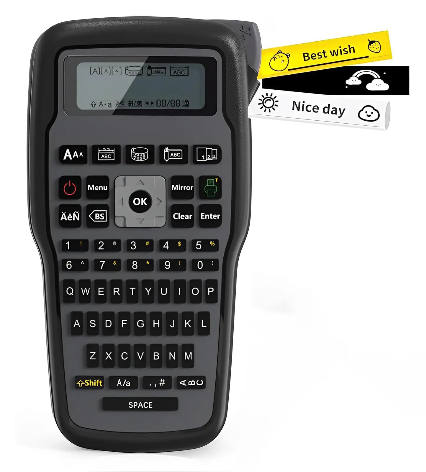 E1000 Handheld Label Machine Industrial Label Maker with QWERTY Keyboard Portable Machince for Brother TZe-231 Label Tape