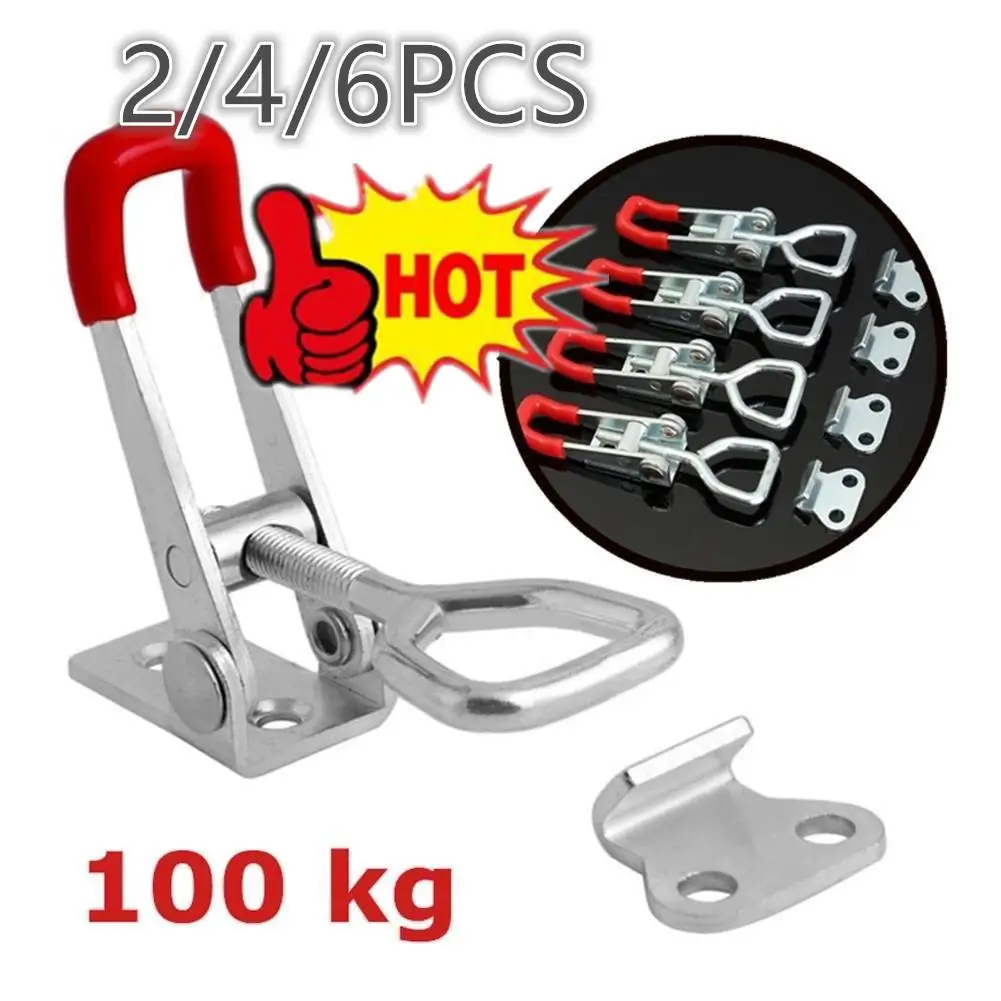 

2/4/6pcs Adjustable Toolbox Case Metal Toggle Latch Catch Clasp Quick Release Clamp Anti-Slip Push Pull Toggle Clamp Tools