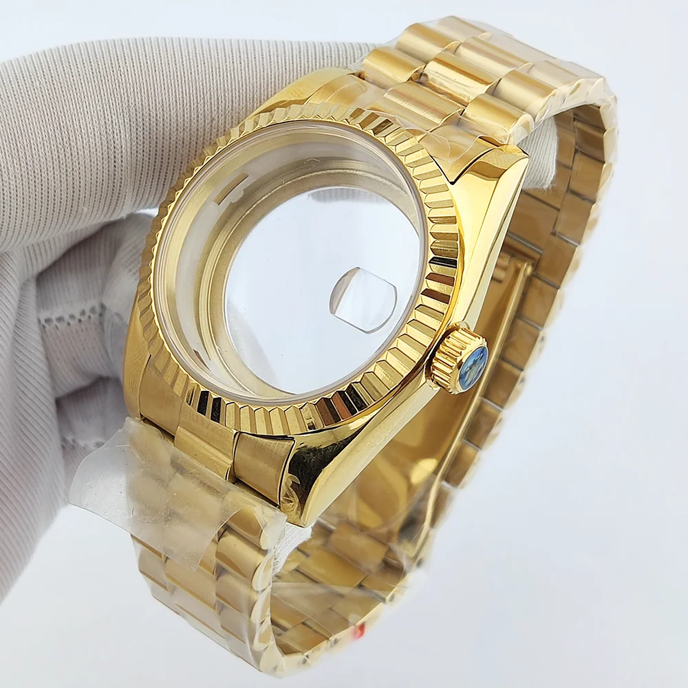 Cassa impermeabile in vetro zaffiro in acciaio inossidabile 904L Cassa per orologio da uomo da 40 mm adatta per cassa movimento Miyota 8285 con quadrante da 31 mm