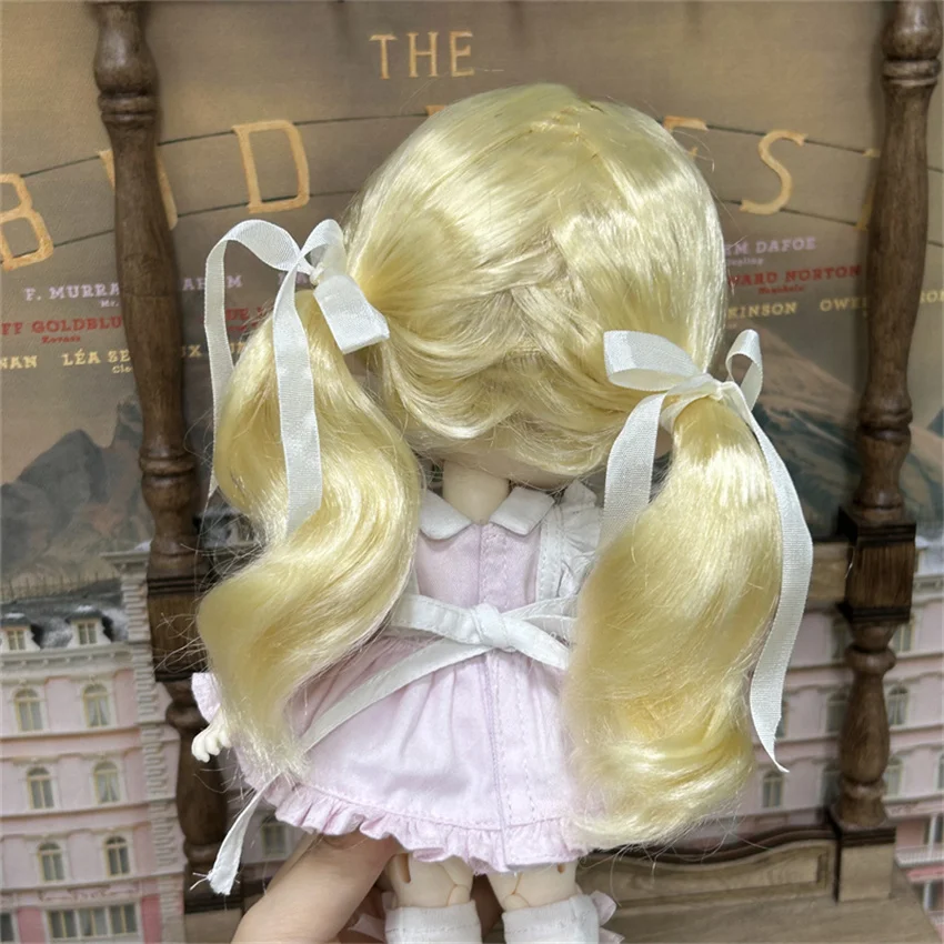 BJD wig Big Head Dian Dian &Blythe 1/3,1/4 MDD Doll Multi-colored wig Milk silk Double Ponytail BJDDoll accessories (no doll)