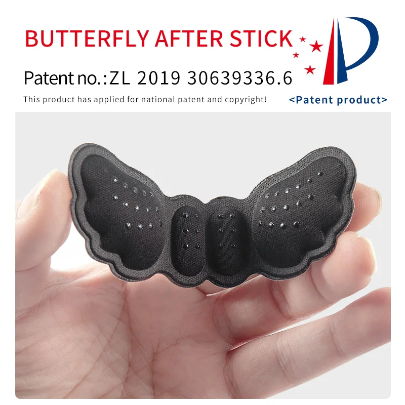 1 par de plantillas de tacón alto mariposa tamaño ajustable revestimiento del talón empuñaduras Protector pegatina almohadilla del talón cuidado de los pies Anti mantener al pecho almohadillas del talón