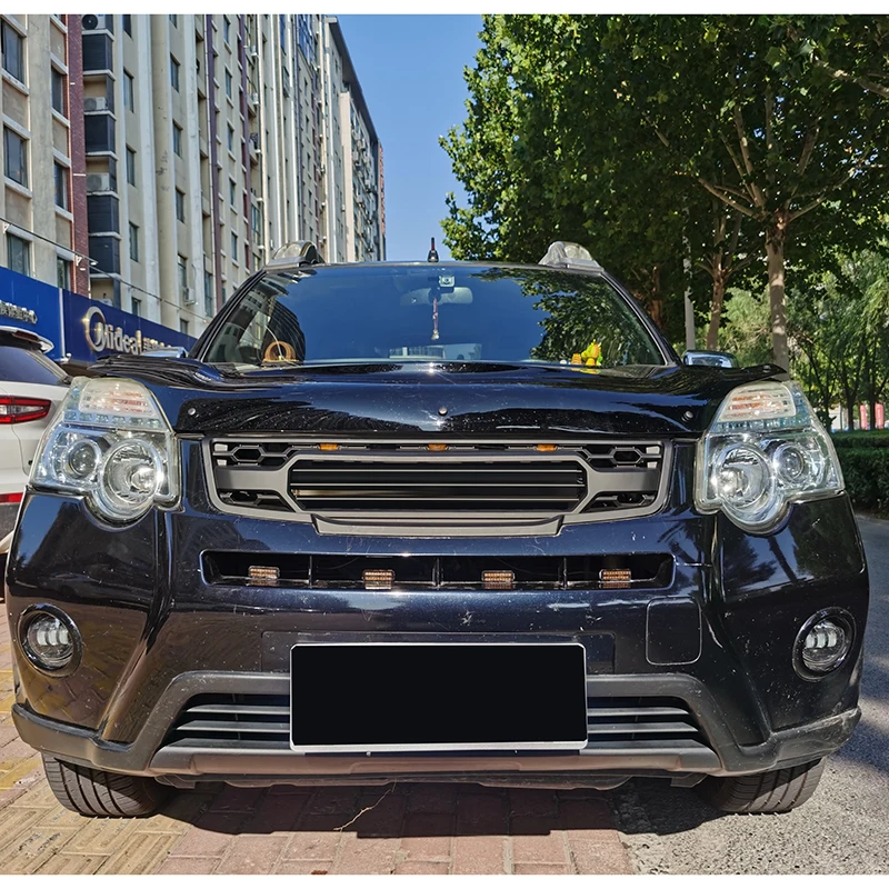 Front Grill With Led Lights Bumper Grille Modification Accessories Auto Parts Fits For 2012-2014 NISSAN X-Trail Grill