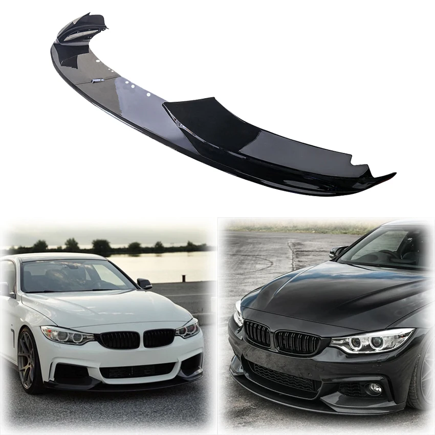 

2014 To 2020 For BMW 4 Series F32 F33 F36 Universal Front Bumper Lip Diffuser Splitters Body By Gloss Black Carbon Fiber