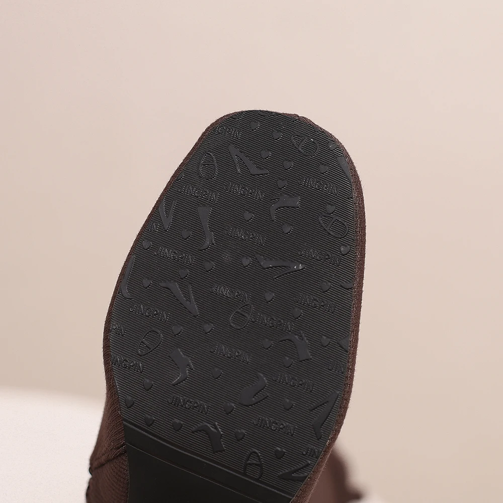 ฤดูหนาวสบาย Rose Blue ผู้หญิงเข่ารองเท้าบูทสูงร้อนรองเท้าส้นสูง Office Lady รองเท้าขนาดใหญ่ขนาด 11 43 45 48